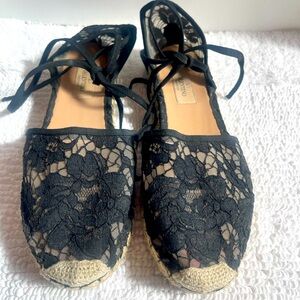 Valentino black lace espadrilles Size 37